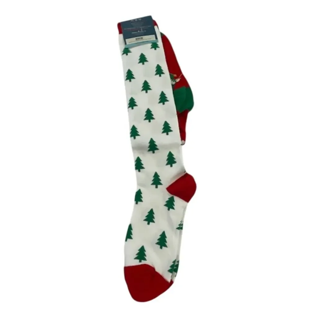 Lavley women's (2) pack funny knit Christmas knee high socks